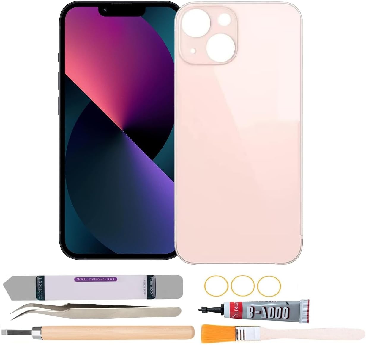 Back Cover Glass Replacement Compatible with iPhone 13 6.1 inches with Repair