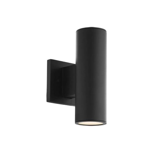 , Cylinder LED Double Up and Down Indoor or 12 Inches - Up and Down Light Black
