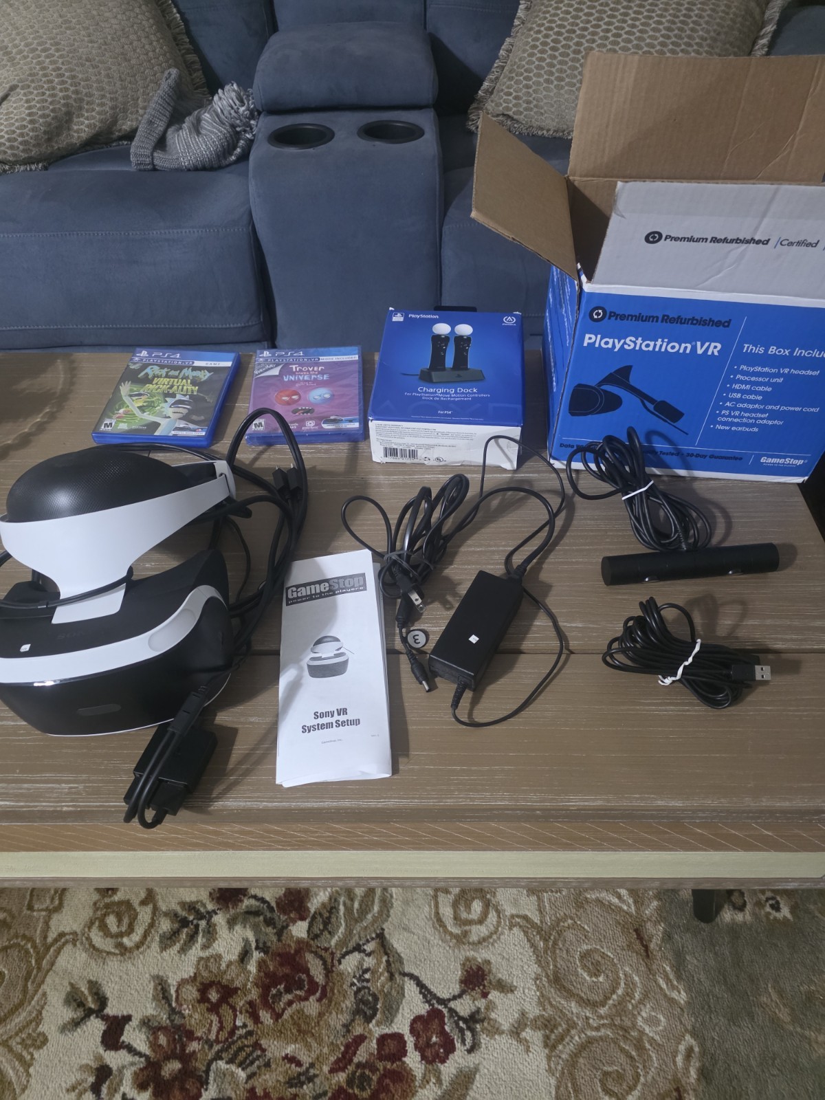 Sony PLAYSTATION PS4 VR Bundle Headset Complete With 4 Games Tested And Working
