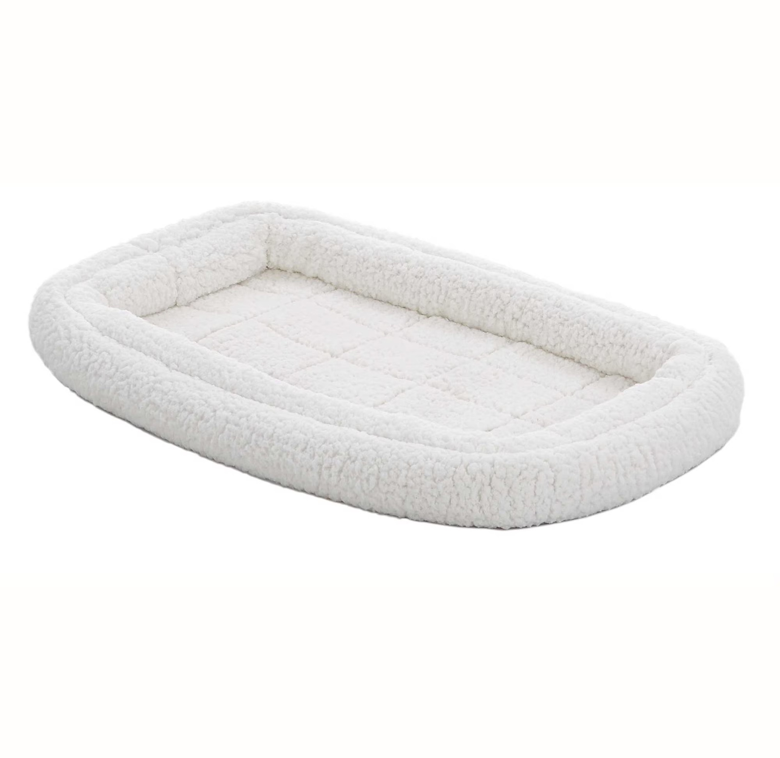 Quiettime Double Bolster Dog Bed & Crate Mat White, 22 Inch