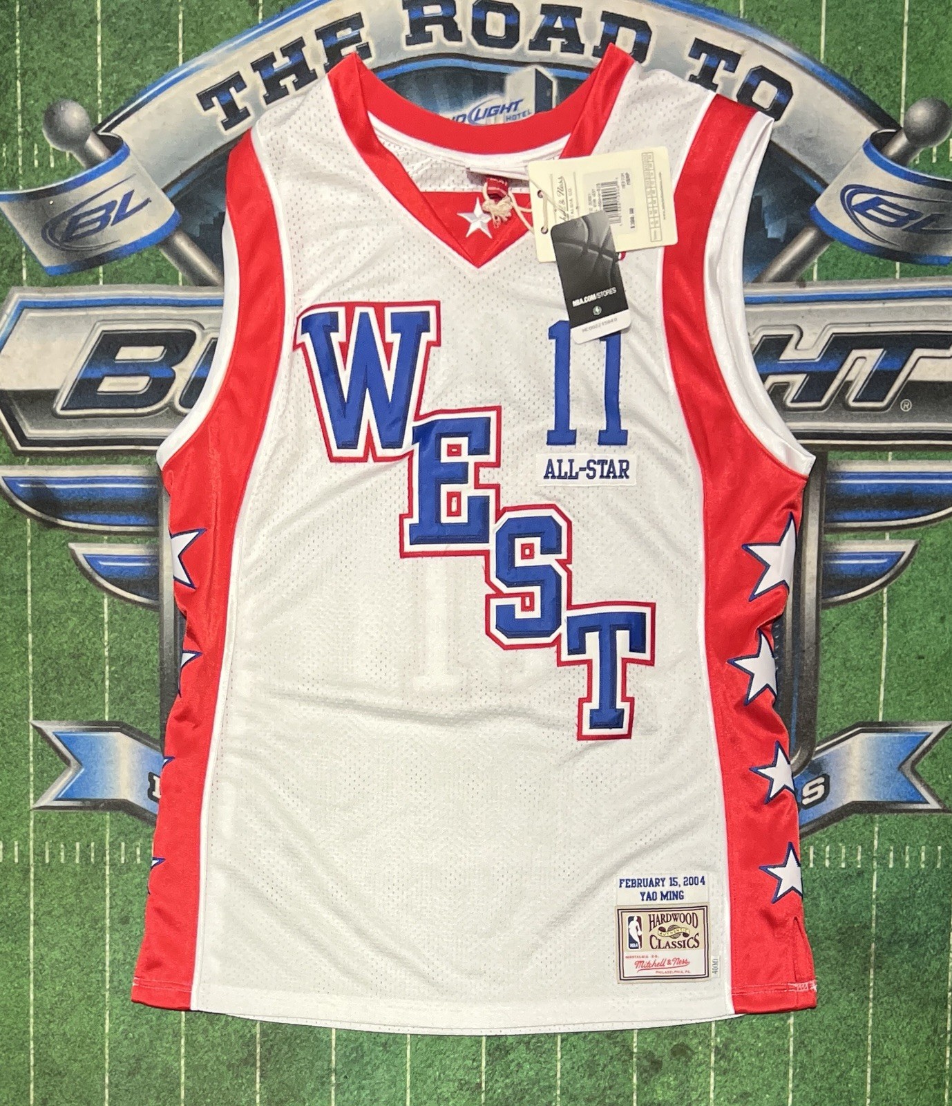 Yao Ming 2004 NBA ALL STAR Jersey 146 Mitchell Ness Rocket #11 WEST HWC Sz 40