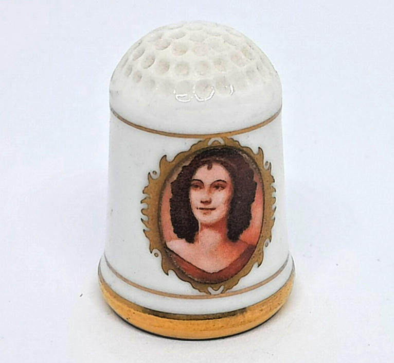 1978 First Lady Fine Bone China Franklin Porcelain Thimble - Angelica Van Buren