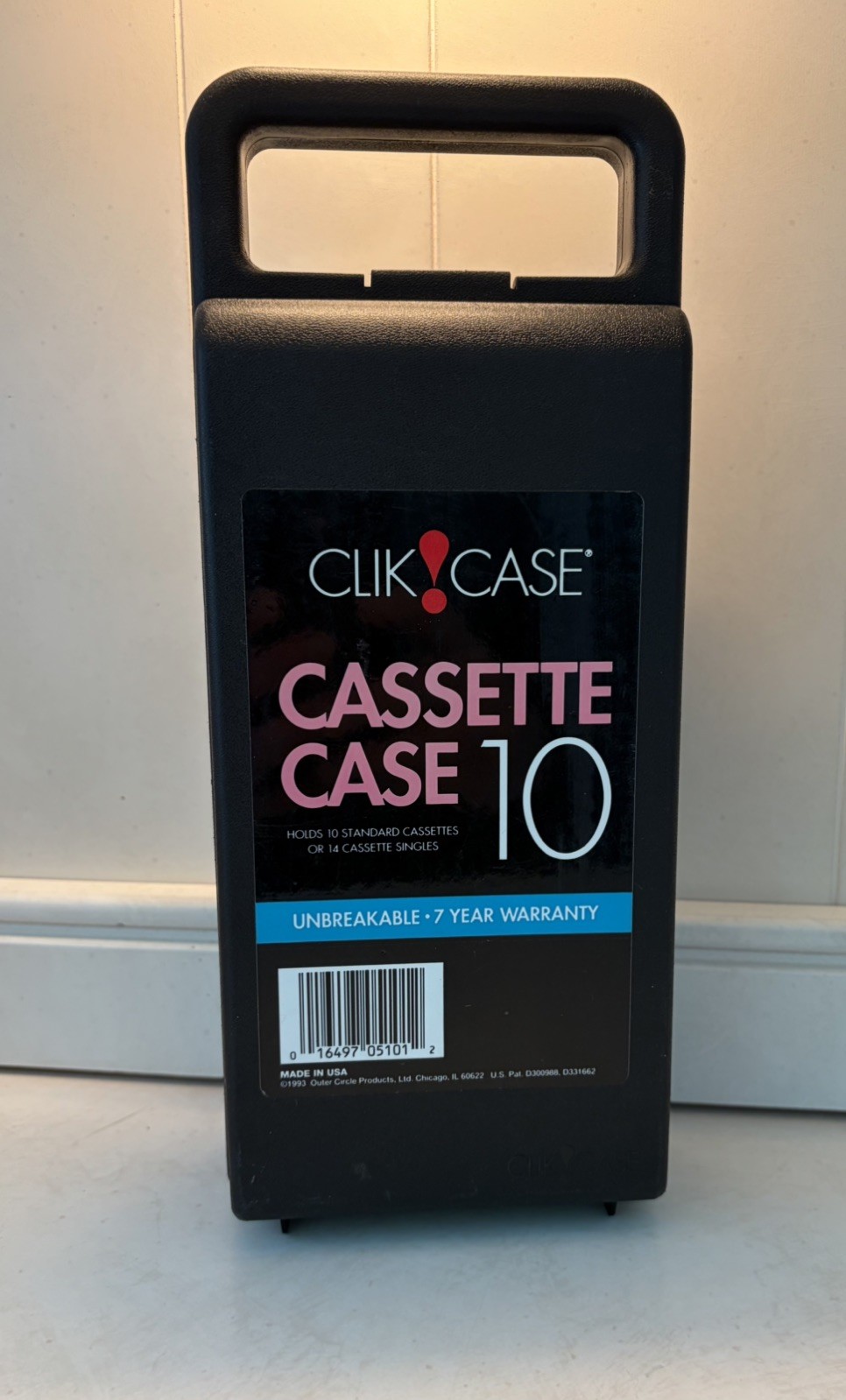 Vintage Clik tape Case Cassette Black Hard Plastic 80s 90s Holds 10 Cassettes 