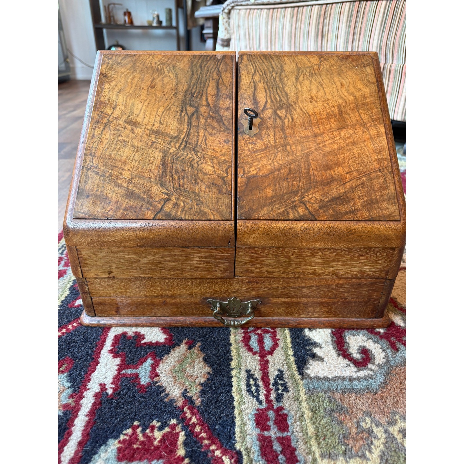 Victorian Walnut Stationery Cabinet 