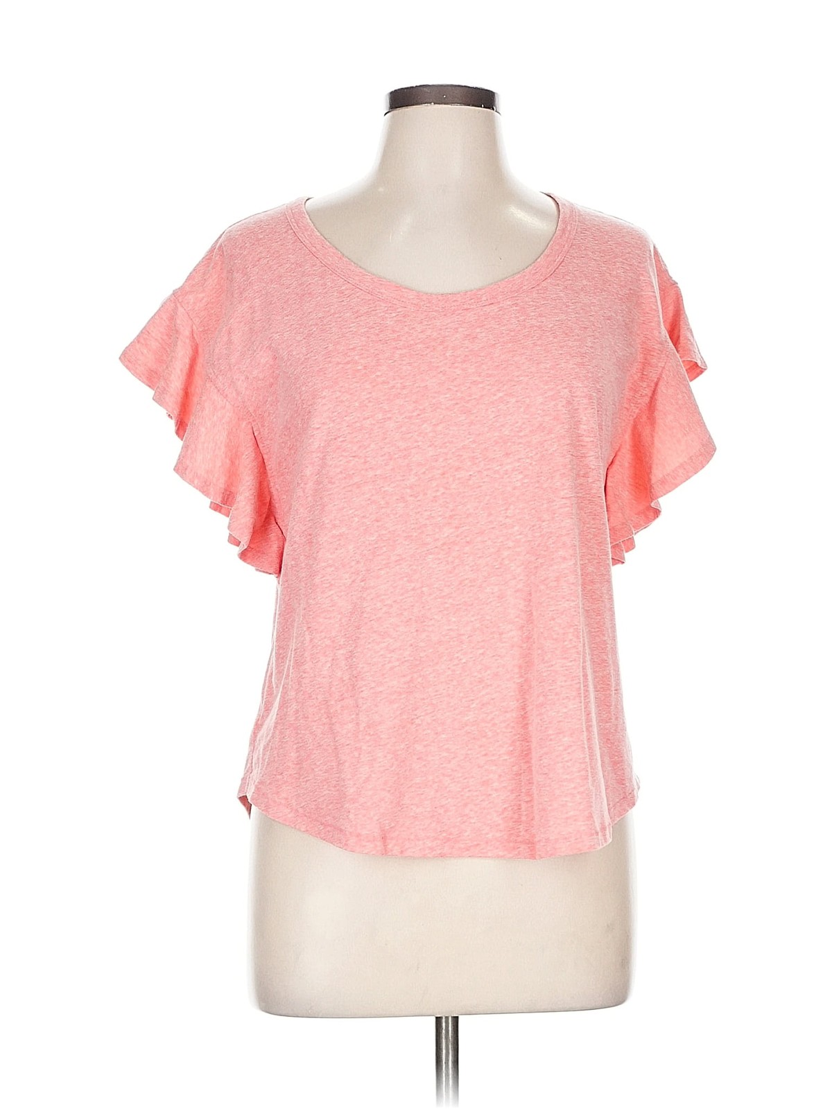 Ann Taylor LOFT Women Pink Short Sleeve T-Shirt L