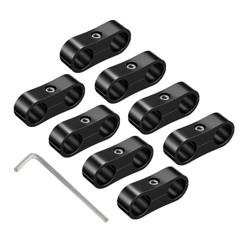  Hose Separator Clamp,Fuel Line Mounting Clamp Aluminum Black () AN8 8