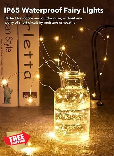 Brightown 12 Pack LED Fairy Lights Battery, 7ft 20LED Waterproof Silver Wire ...