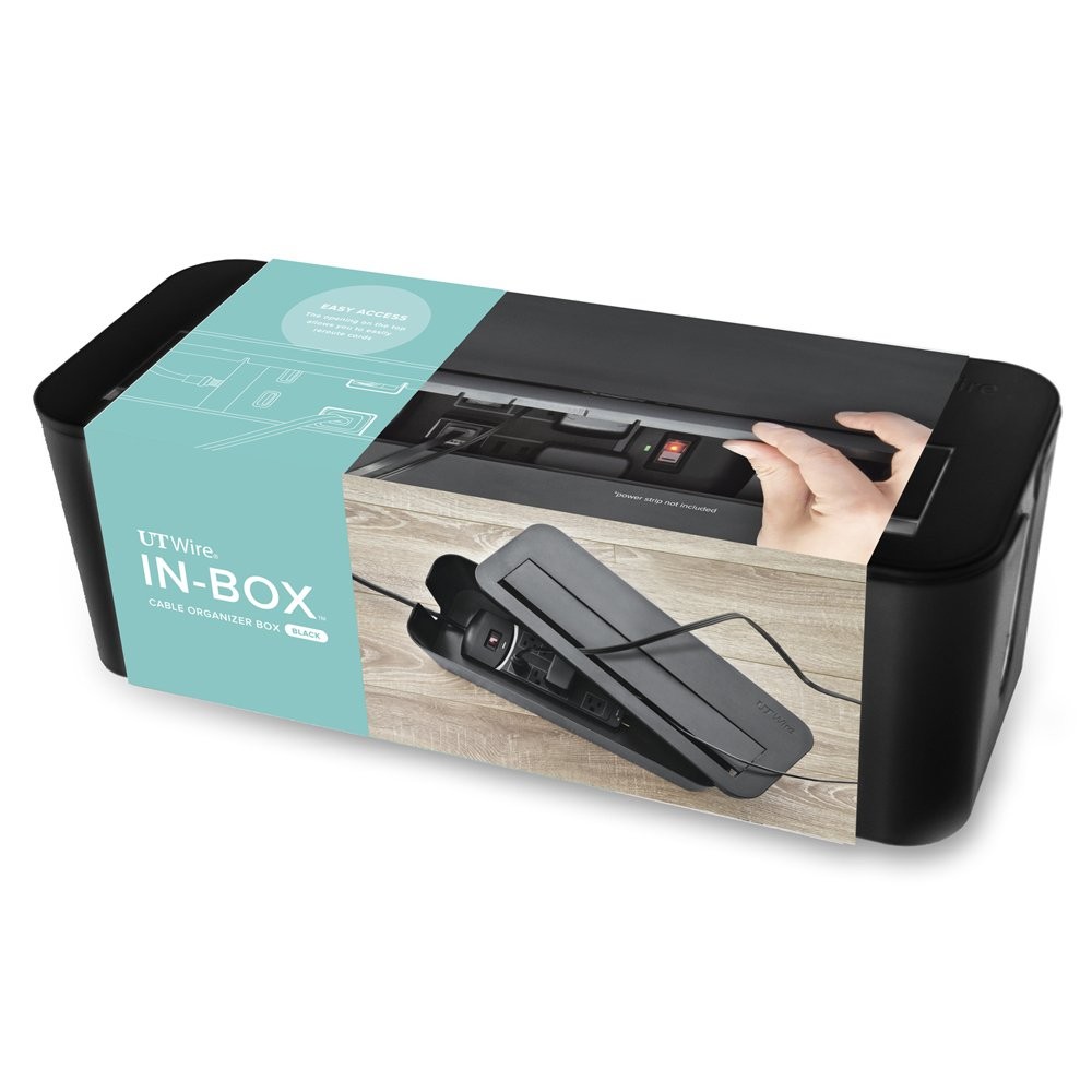 in-Box Extra Large Cable Organizing Management Box for Under Desk Surge Prote...