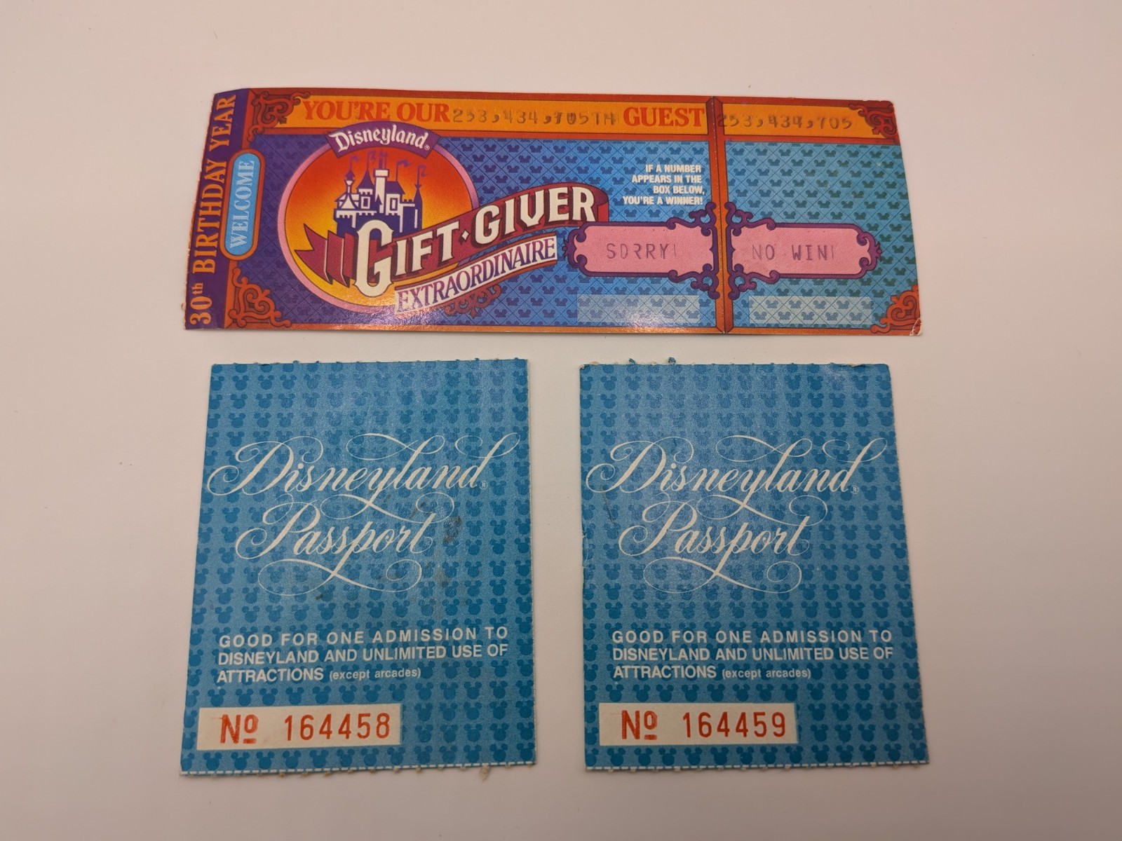 Vintage 1985 Disneyland Passport Ticket Stub $16.50 Admission