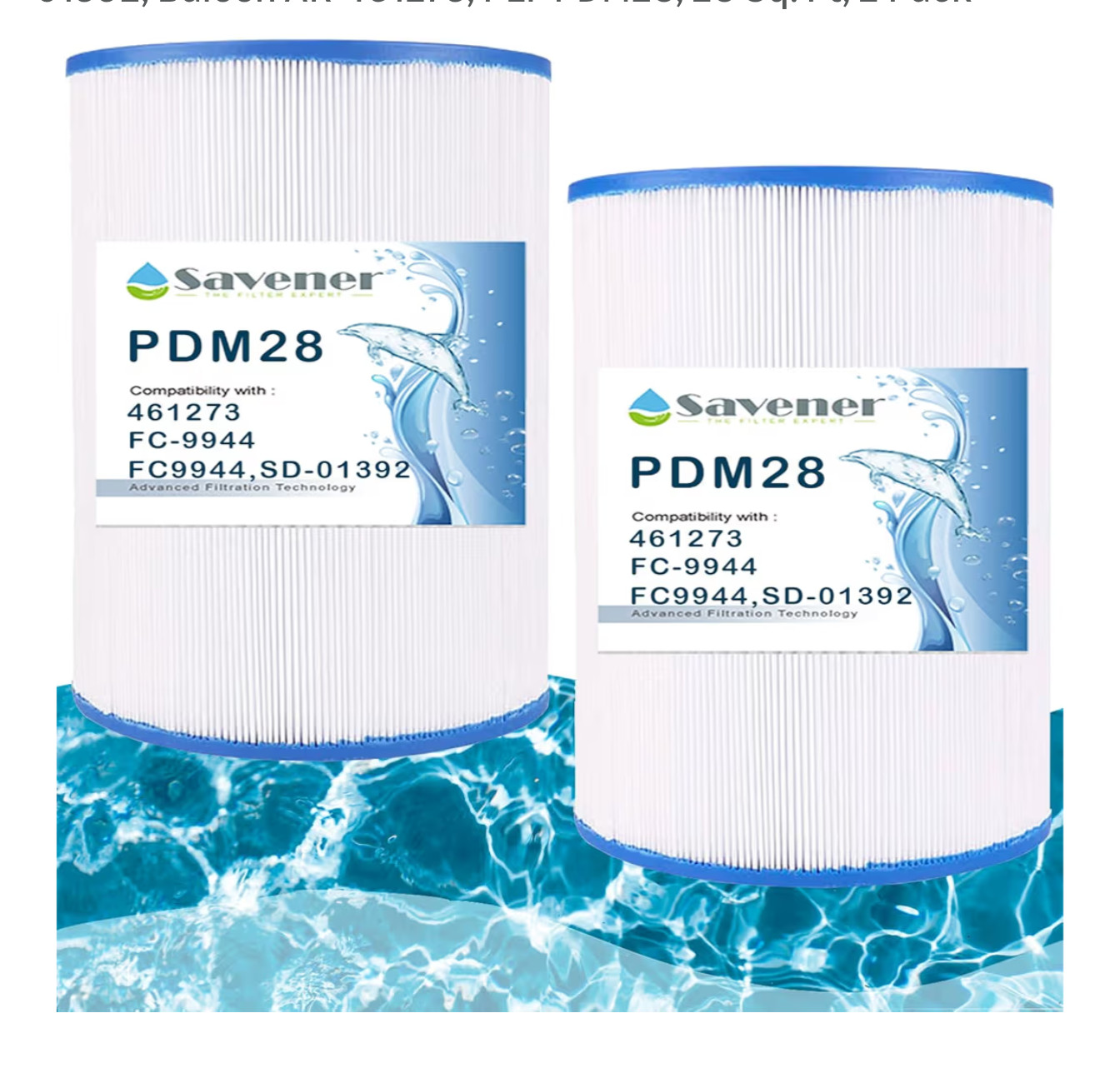 PDM28 461273 FC9944 Pool Filter Cartridge 25 Sq Ft 7-1/4 X 5-1/2 3in Open Blue