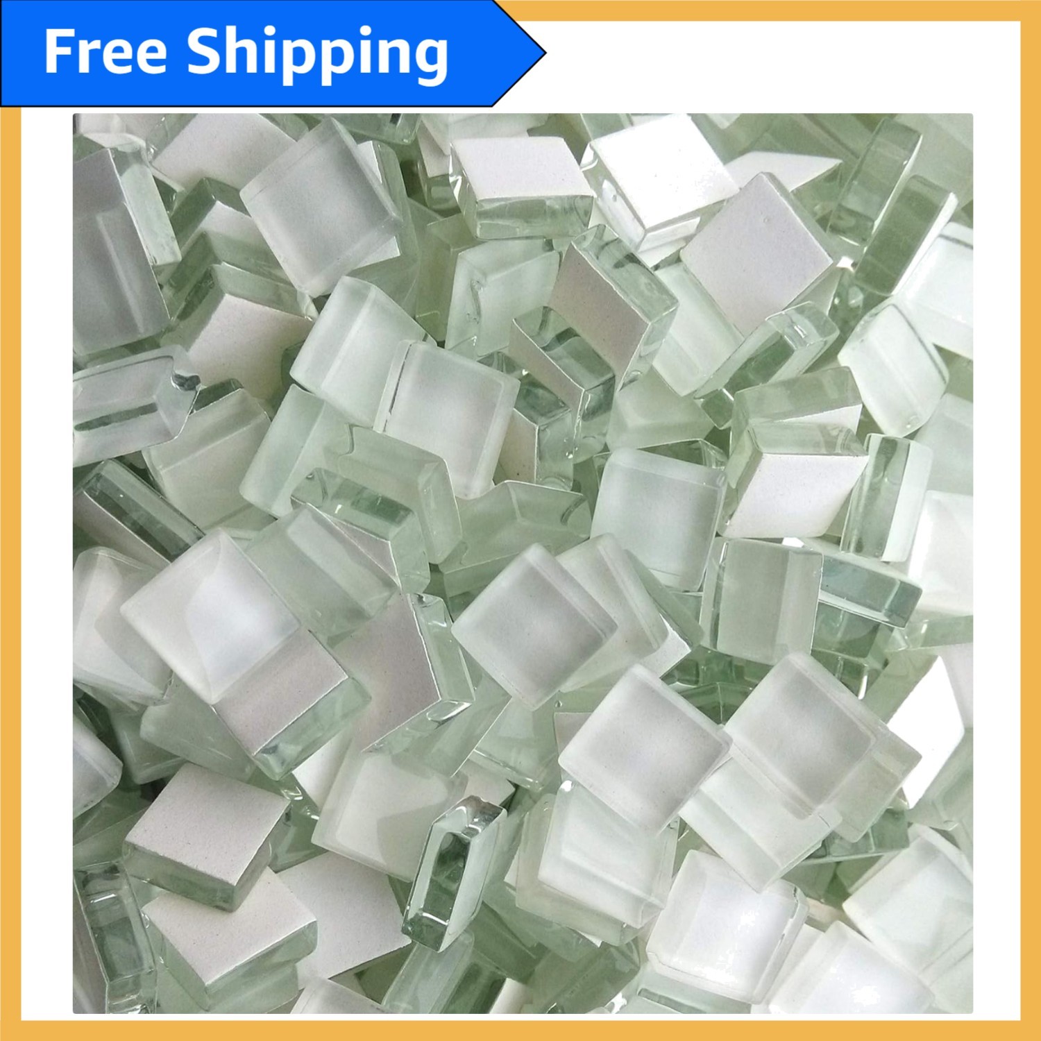 Polished Glass Mosaic Tiles for DIY Crafts - 100 Assorted Color Projects