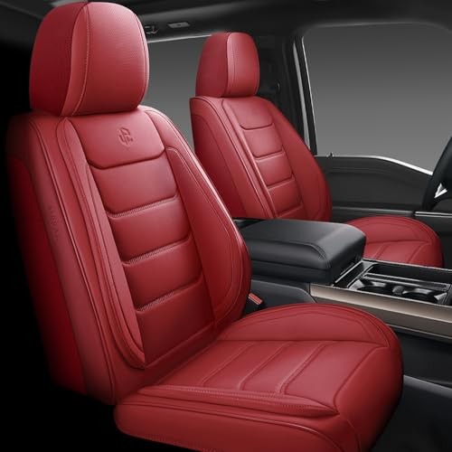 Full Coverage Faux Leather Car Seat Covers,Automotive Seat Full Set Wine Red