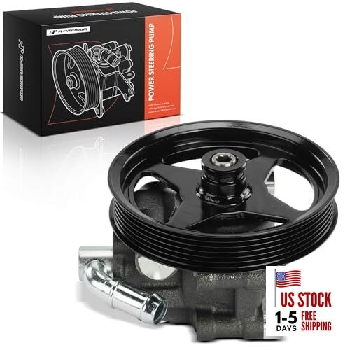  Power Steering Pump, with 6-Groove Pulley, Compatible with Ford F-150 2009 