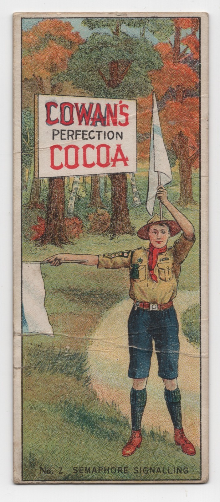 1920s Boy Scout Card V7 Large Cowan’s Chocolate Cocoa Semaphore Signals #2