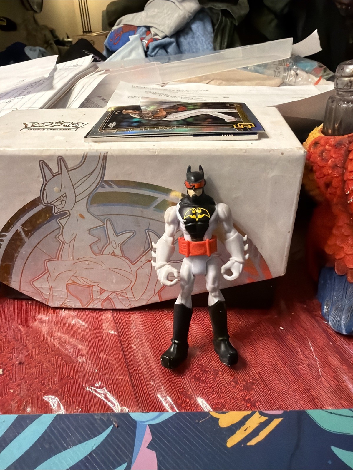 Batman Power Attack Batcopter Figure, D.C Mattel 2013 White Red 4”