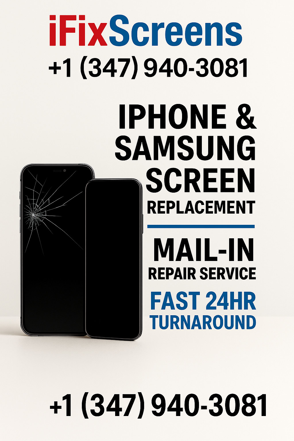 iPhone & Samsung Screen Replacement–Mail-In Repair Service –Fast 24hr Turnaround