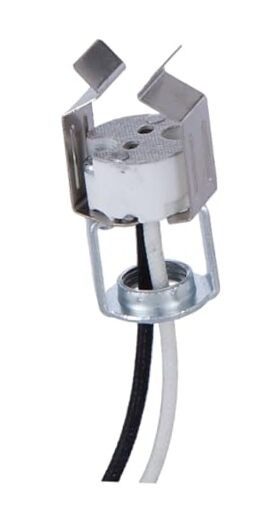  Porcelain Bi-Pin Halogen Socket with MR-16 Clip 