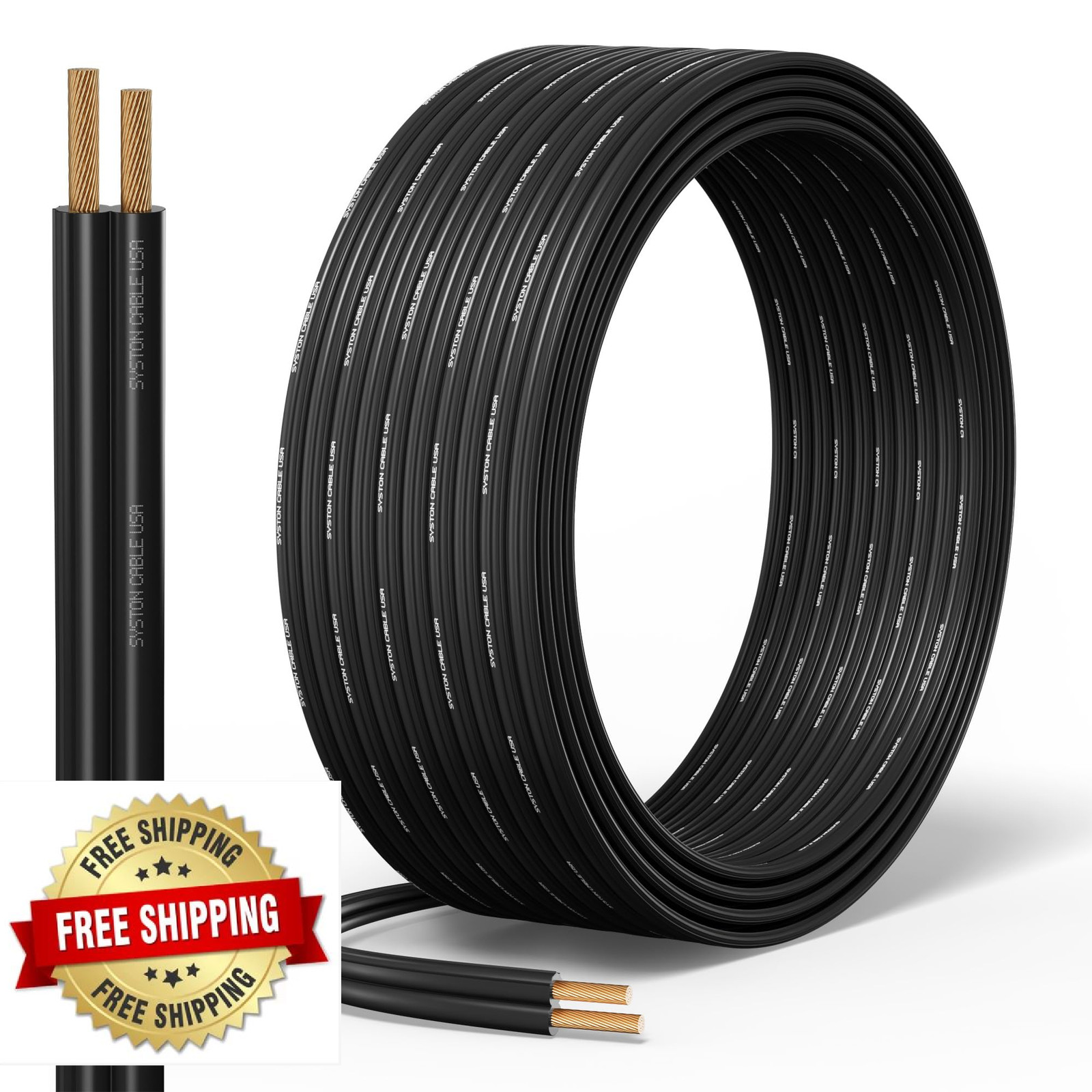 SYSTON 14/2 Low Voltage Landscape Lighting Direct Burial Stranded Wire Cable 100