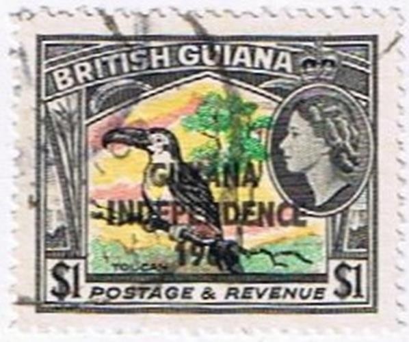 Stamps Guyana Independence 1966 Overprint On $1 Value British Guiana Used