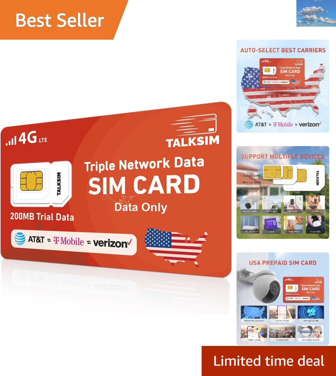 Unlimited Possibilities: 5G/4G Prepaid SIM Card Kit with 200MB Data Included