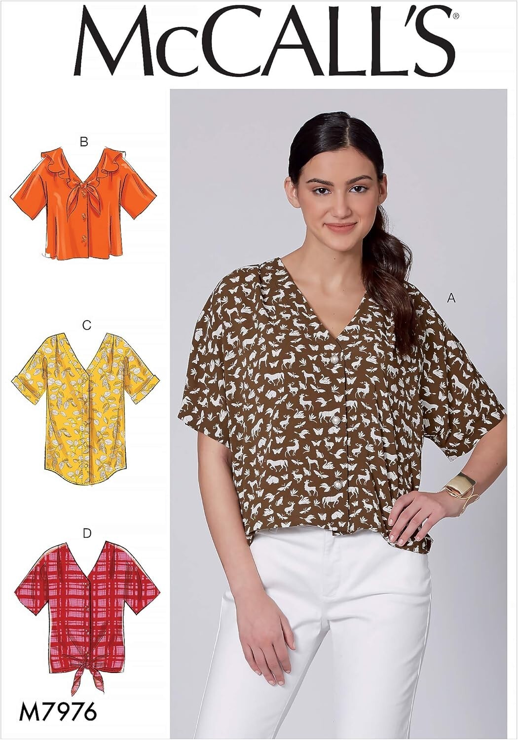 McCalls M7976 Misses Loose Fitting Tops Sewing Pattern Sz Lrg XL