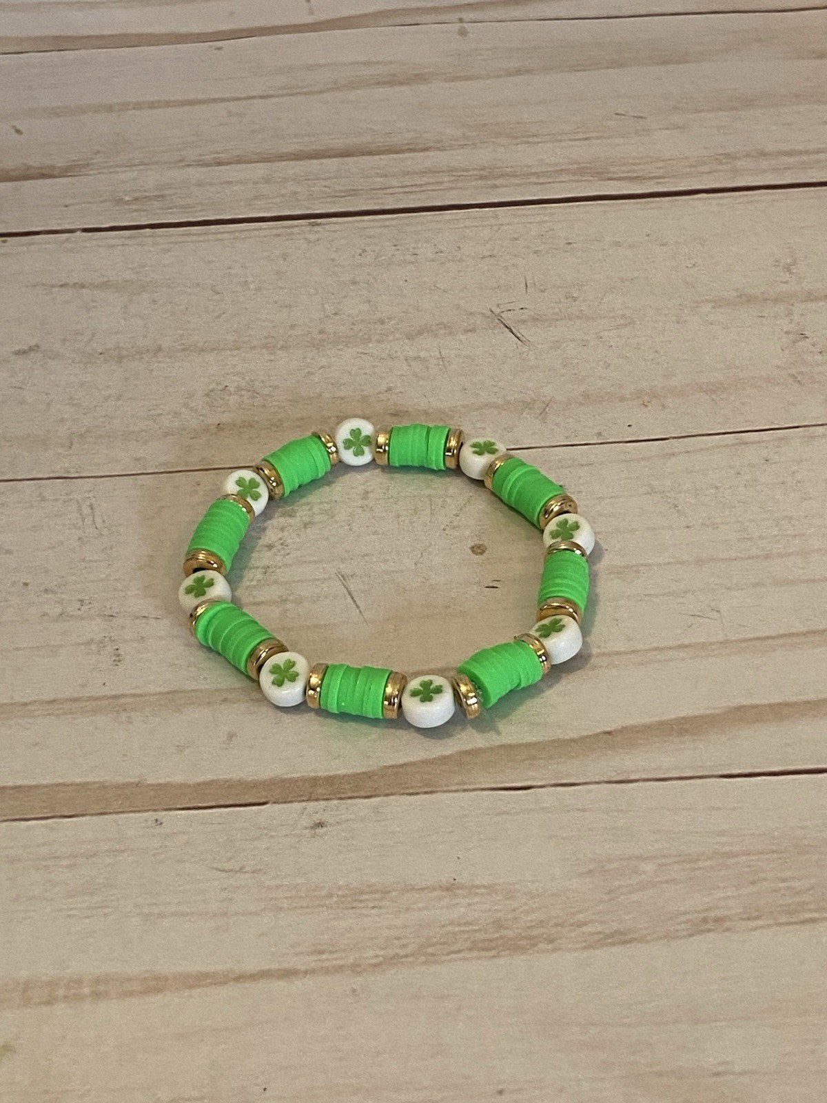 St Patrick Bracelet Shamrock Bracelet Beaded Bracelet Girls Kids Jewelry Gifts