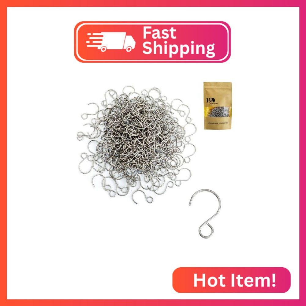 300pcs Crystal Beads S Shape Hooks DIY for Arts & Crafts, Chandelier Suncatchers