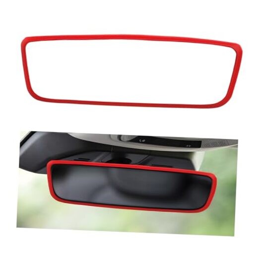 Rear View Mirror Protector Frame, Rearview Mirror Edge Protective Cover Car Red