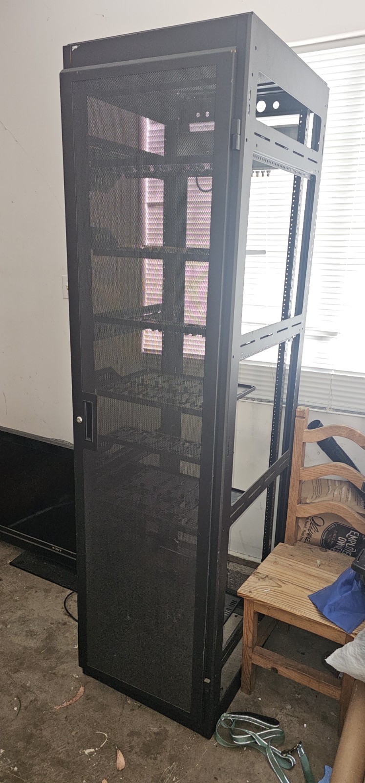 Middle Atlantic Freestanding 19-Inch Server Rack with Mesh Door, 2 Side Panels