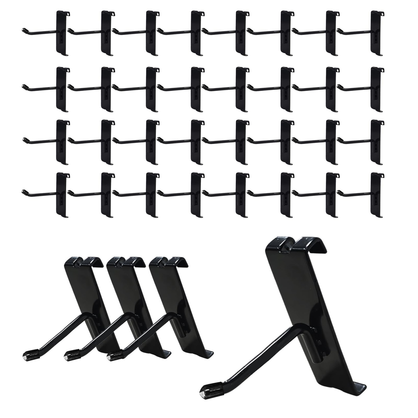 Gridwall Hooks 2 Inch 32 PCS Heavy Duty Black Display Accessory For Retail