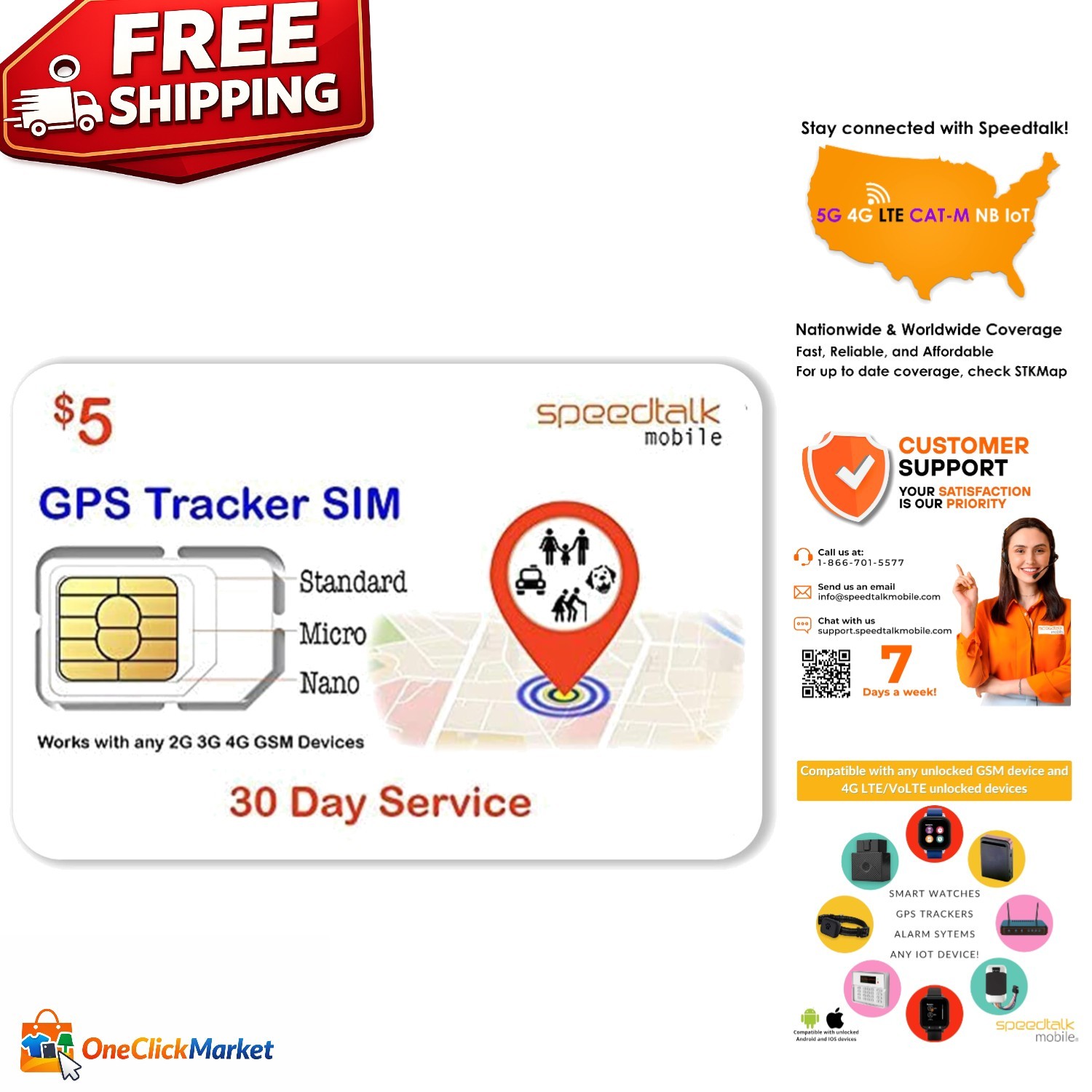 5G Prepaid SIM Card for GPS Trackers - 30 Days of Reliable Connectivity