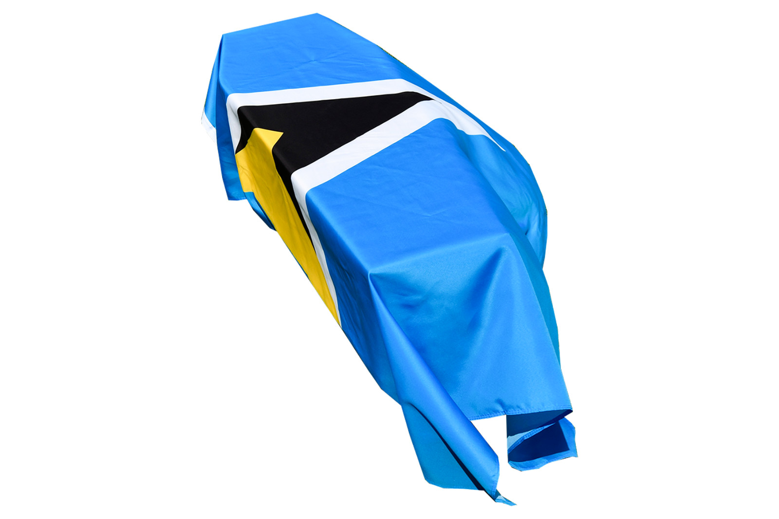 St Lucia Flag Coffin Drape - Quick Dispatch