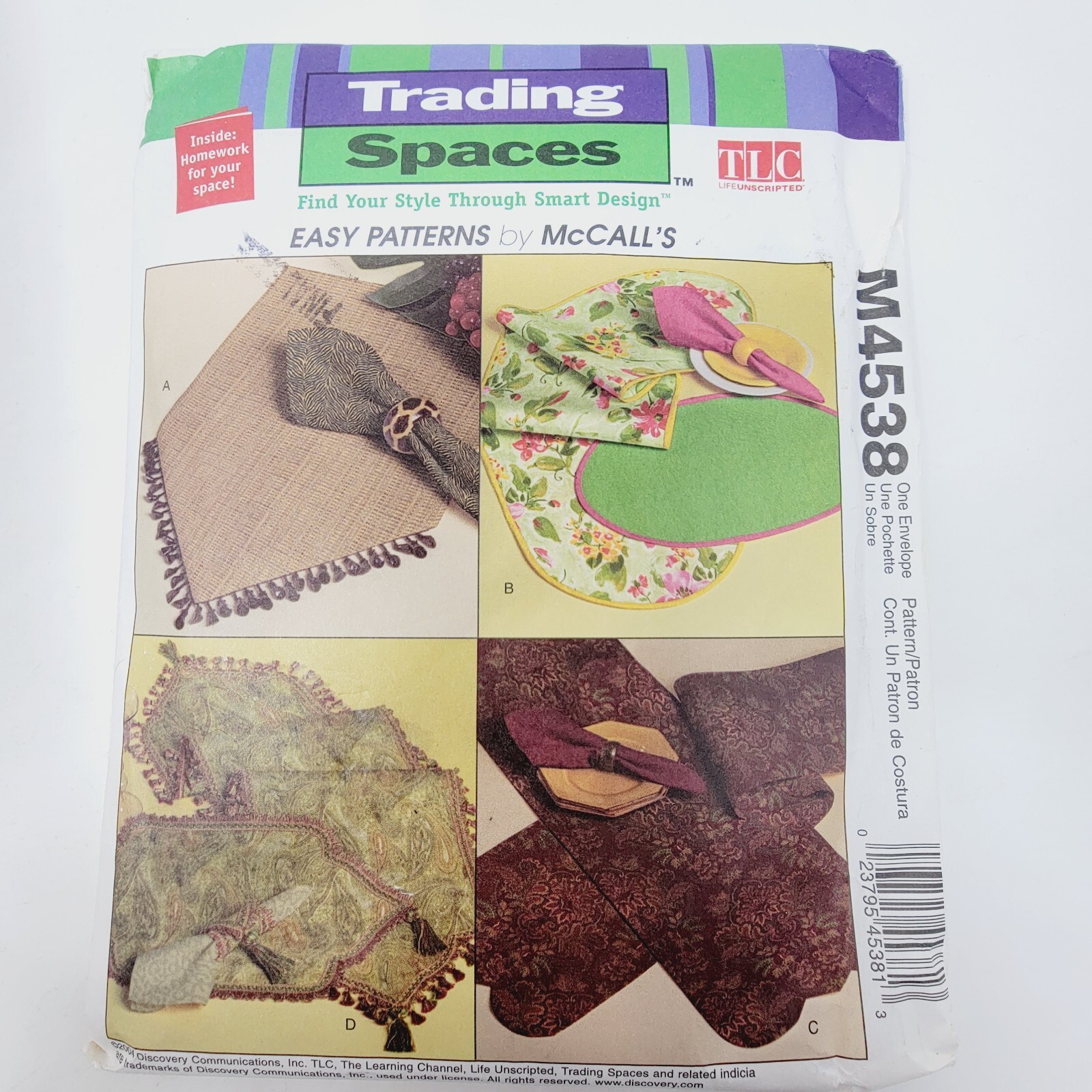 McCalls M4538 Home Decor Table Runner  Napkin Placemat Trading Spaces