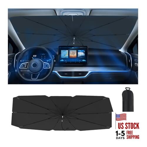Windshield Umbrella Sun Shade for Car,55x31 Car Umbrella Sun Shade for 