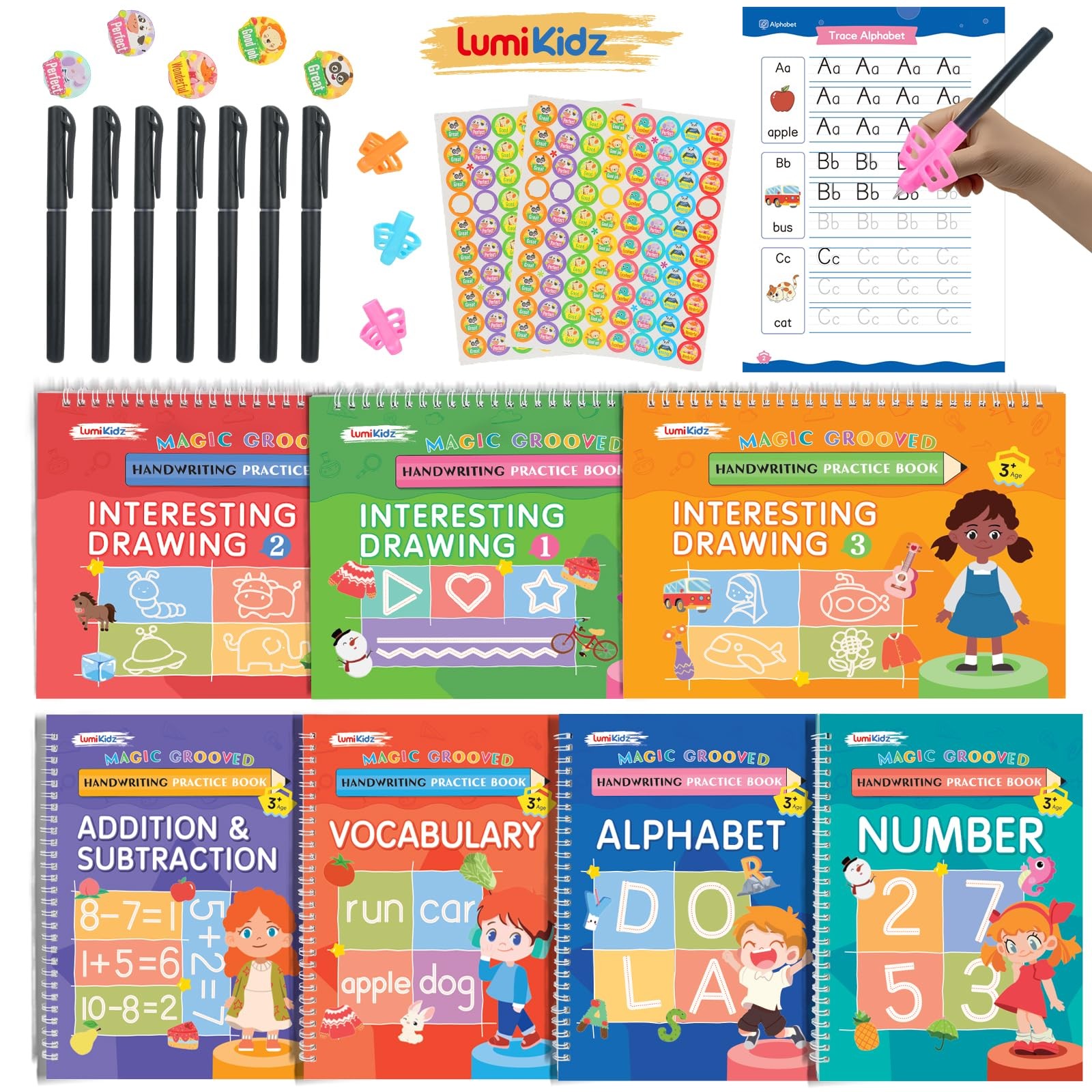 Magic Grooved Writing Practice for Ages 3-8, Handwriting Practice... 