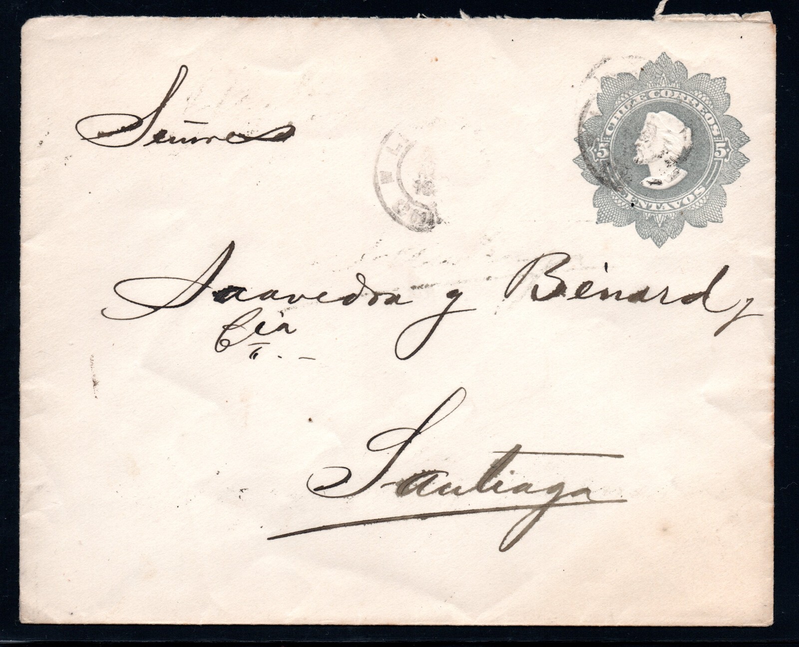 CHILE,  SOBRE, COLON IMPRESO,  SANTIAGO  (SO-114)