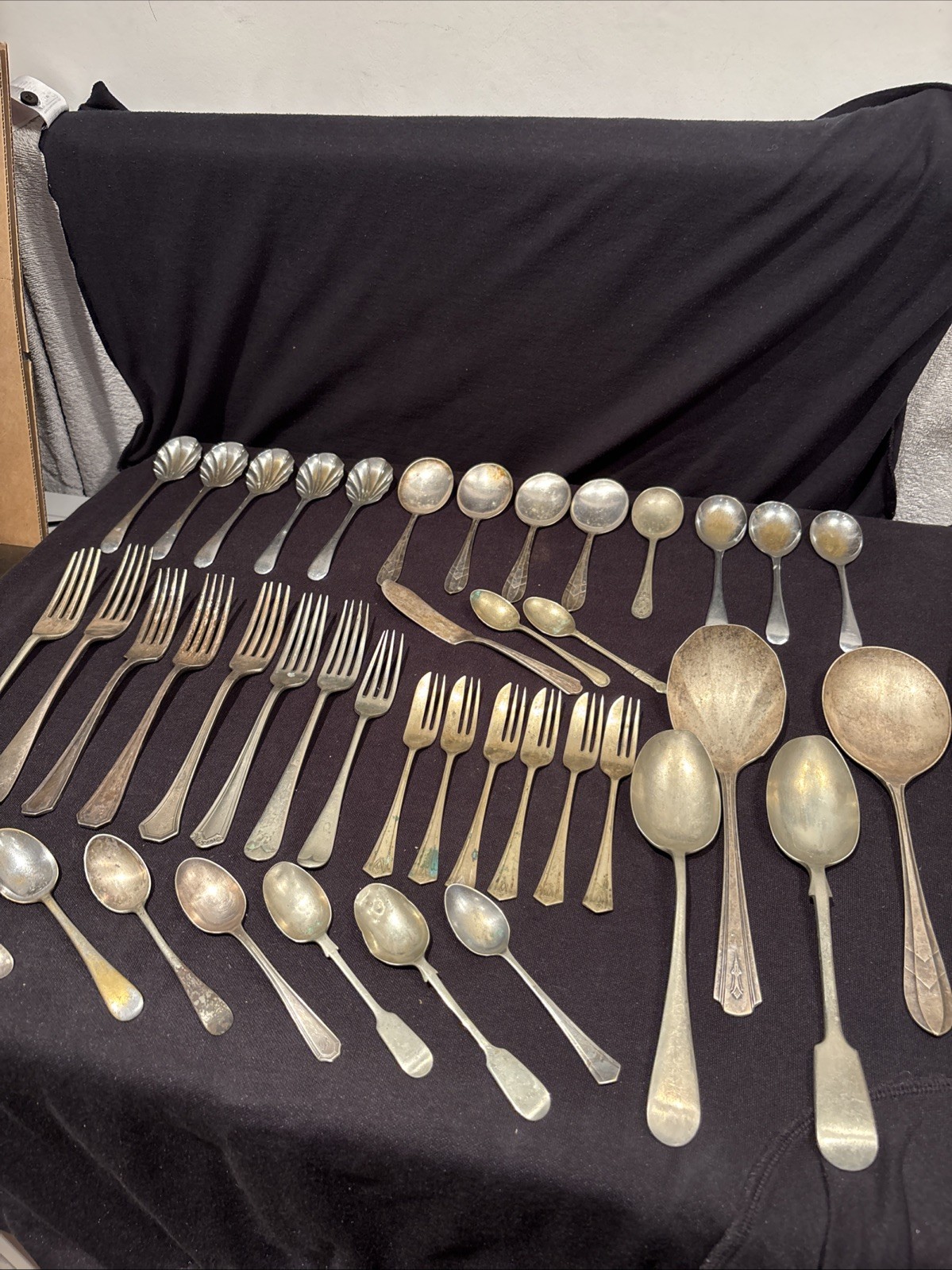Job Lot Of Vintage Cutlery Silver Plate Ware Spoons ,Forks Serving Spoons X41