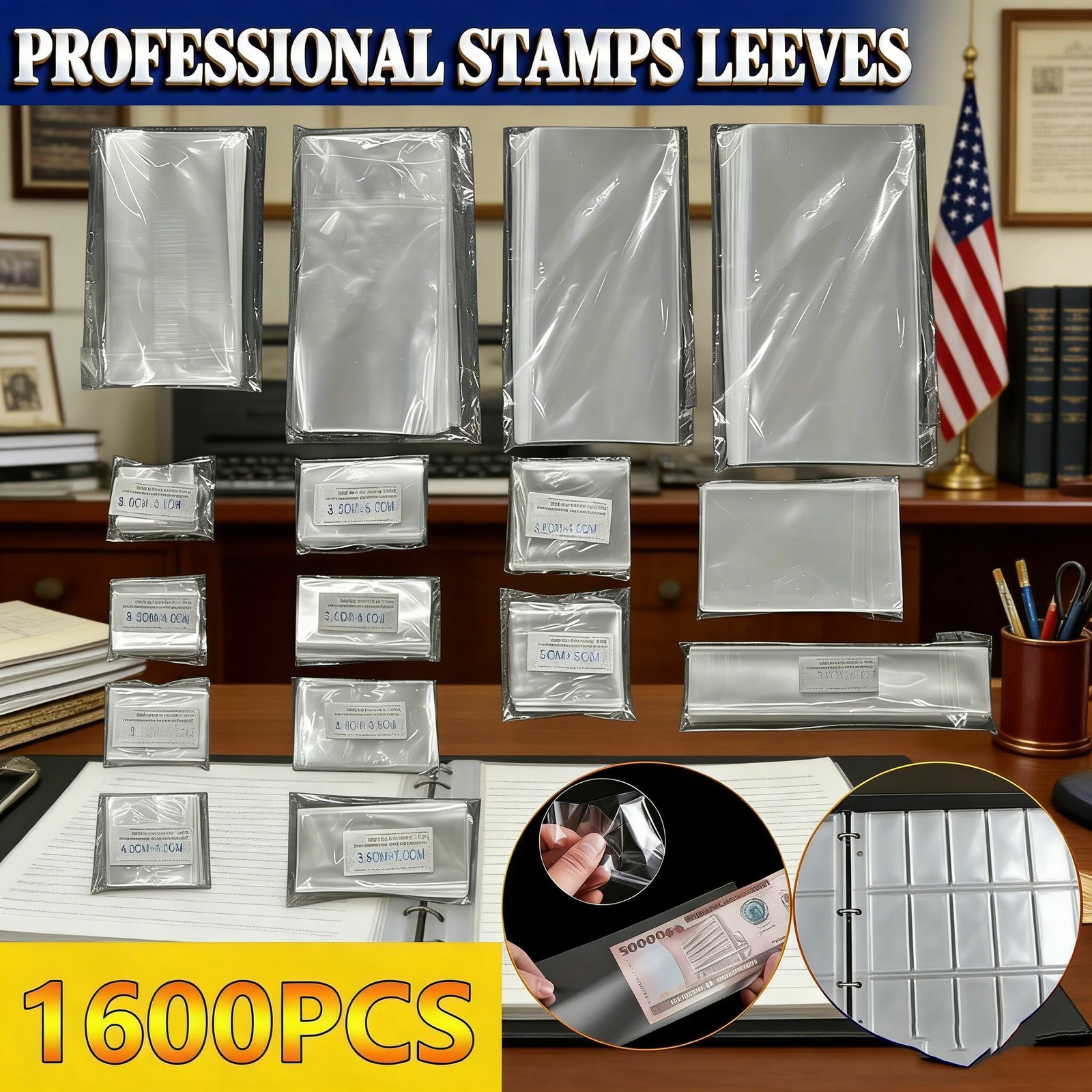 Premium OPP Stamp Storage Bags | 100Pcs/Bag, Archival-Quality Protection