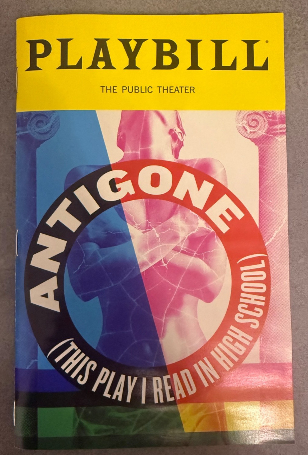 NEW off-Broadway Play Playbill 2026 - ANTIGONE (THIS PLAY I READ IN HIGH SCHOOL)