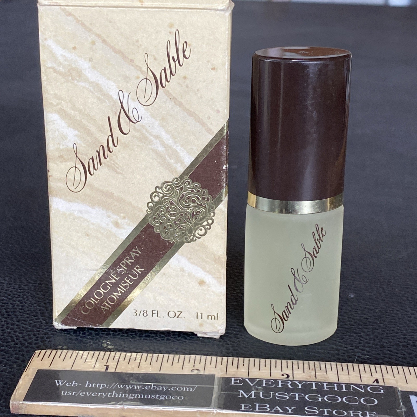 Rare VTG COTY PHIZER SAND & SABLE COLOGNE 3/8 oz SPRAY Full Bottle in Box HTF