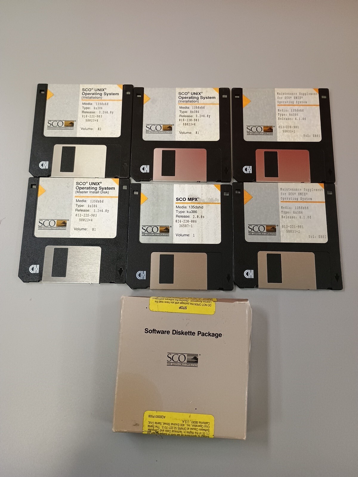 Sco Unix Diskette Pack K386 With Mpx 3.5" Floppies As Is Untested 