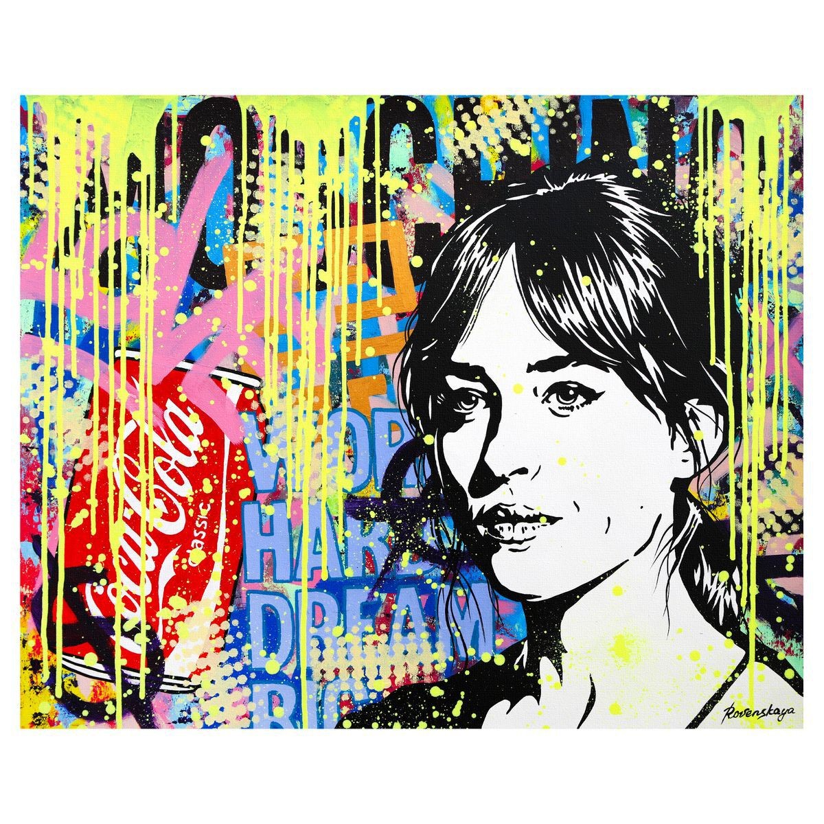 Nastya Rovenskaya- Original Oil on Canvas "Fame and Fragility"