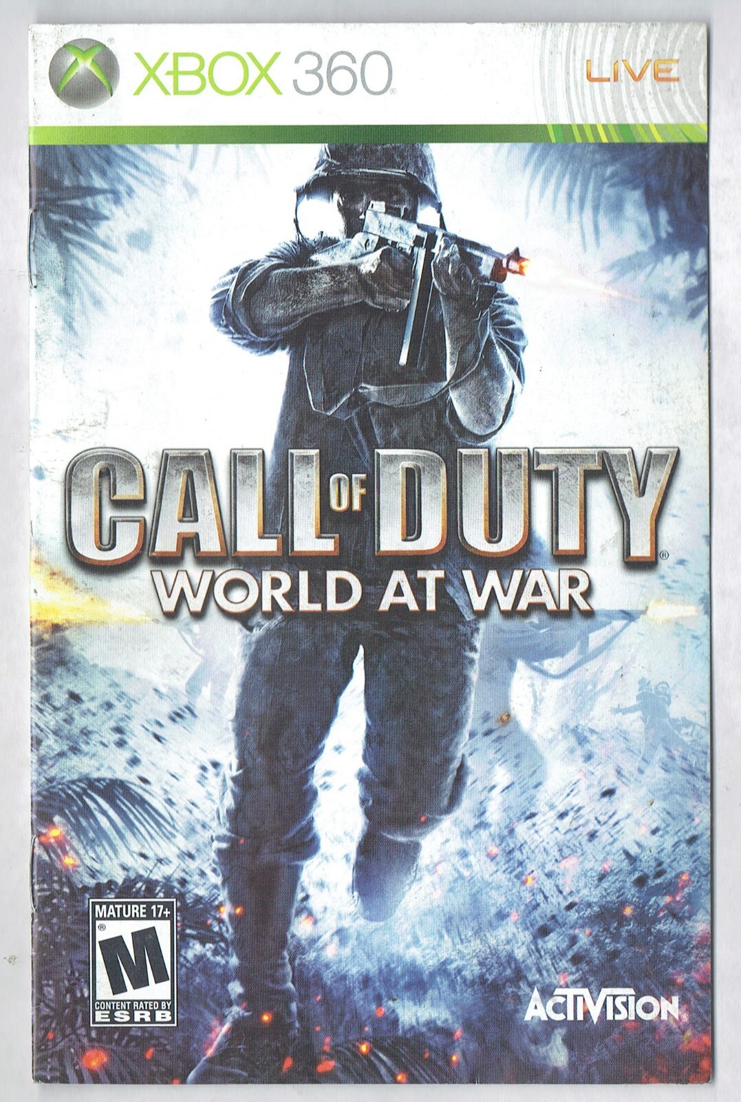 Call of Duty World At War Microsoft XBOX 360 MANUAL Only