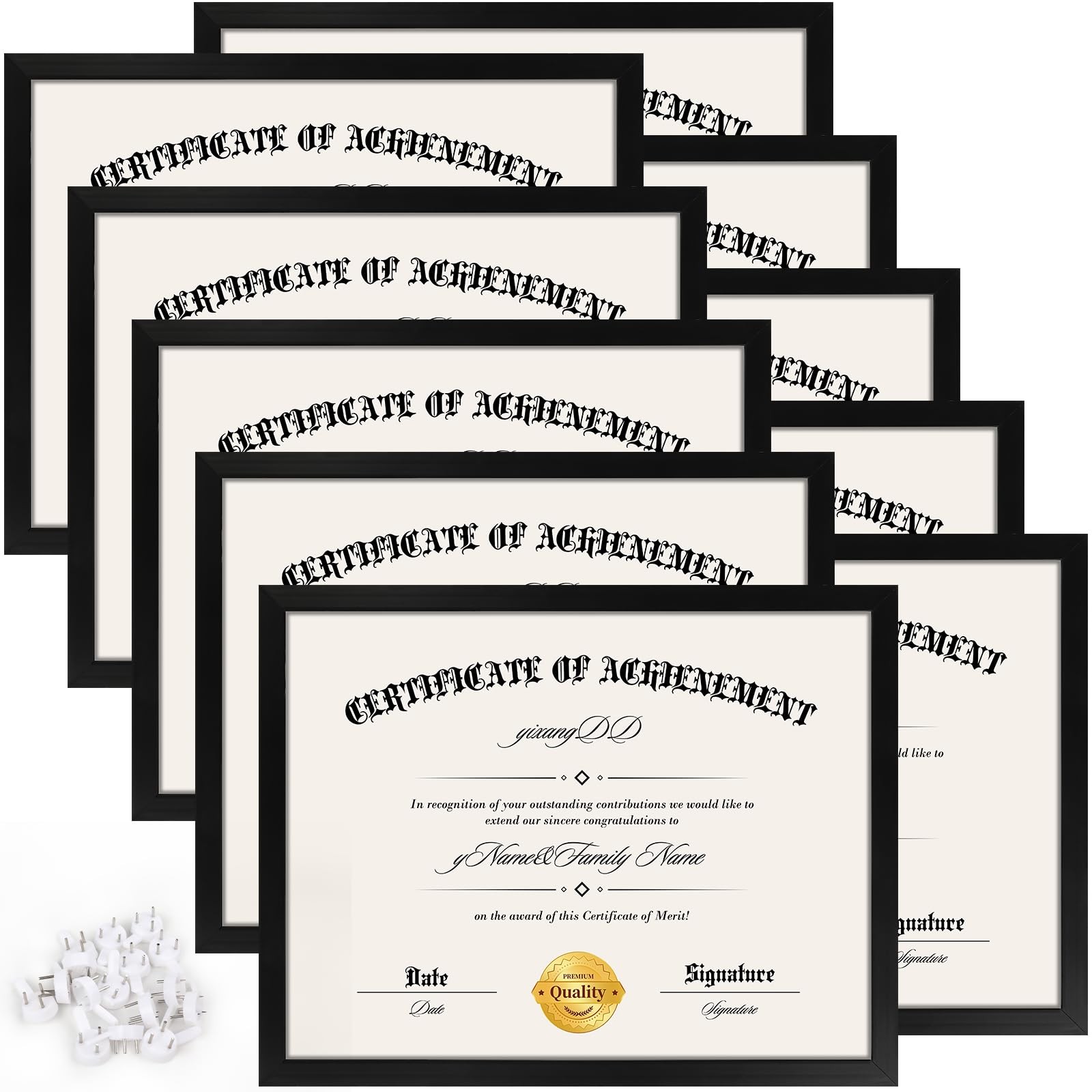 YixangDD 10-Pack 8.5x11 Black Certificate Diploma Document Frames Wall/Tabletop