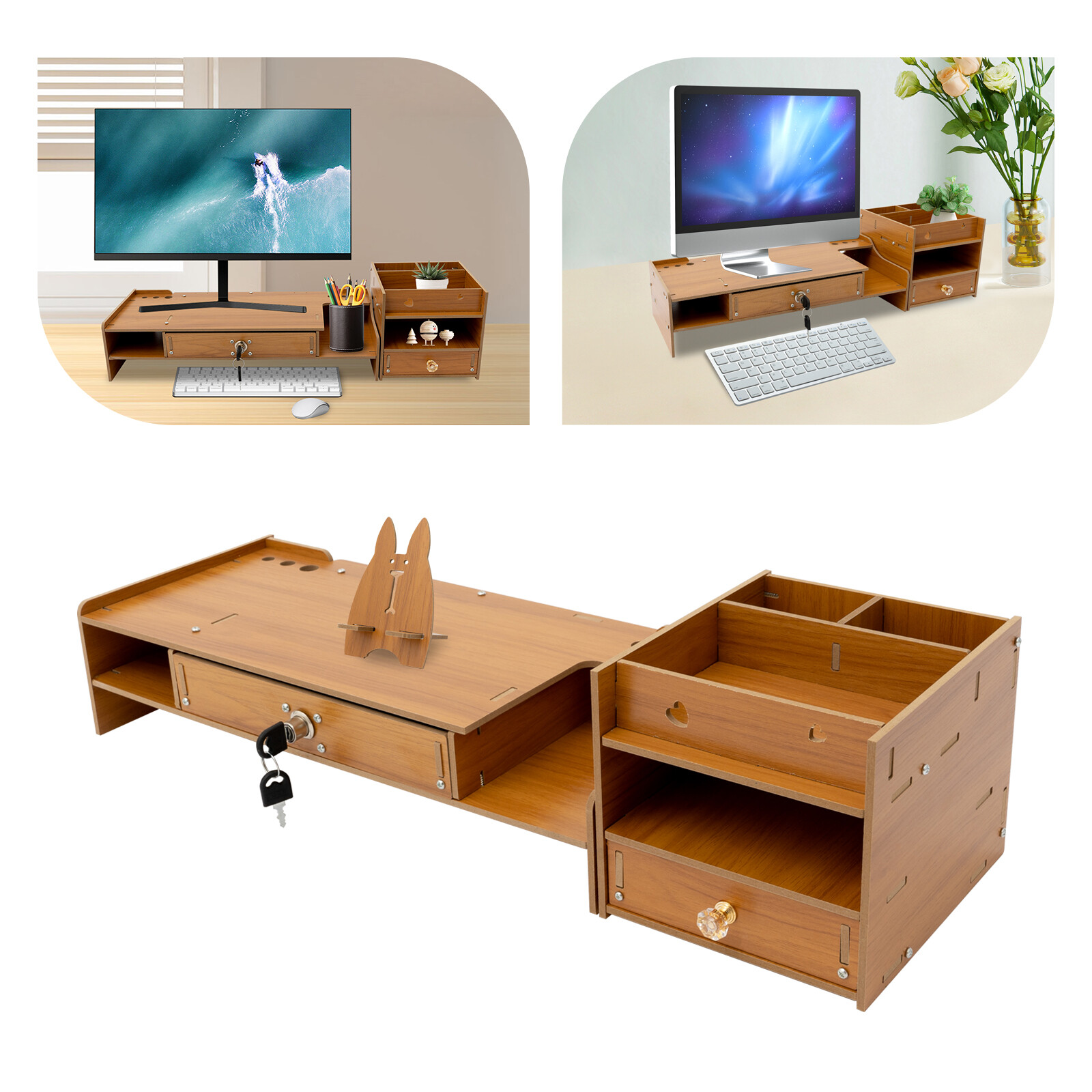 Rectangle Desktop Monitor Stand Computer Monitor Booster Stand Monitor Riser
