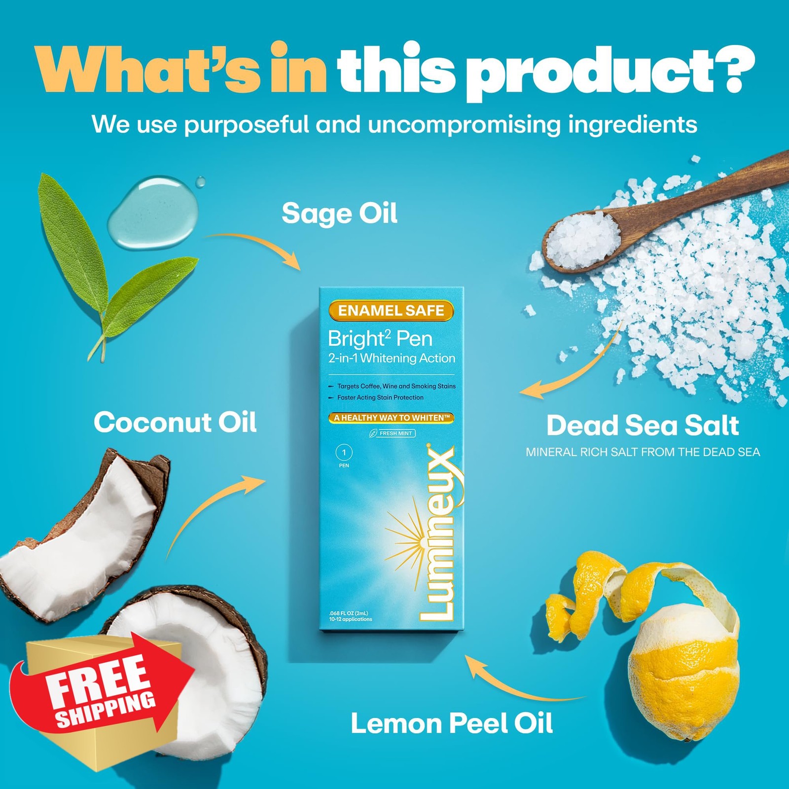 Lumineux 2-in-1 Whitening Pen, Stain Removal, Enamel Safe