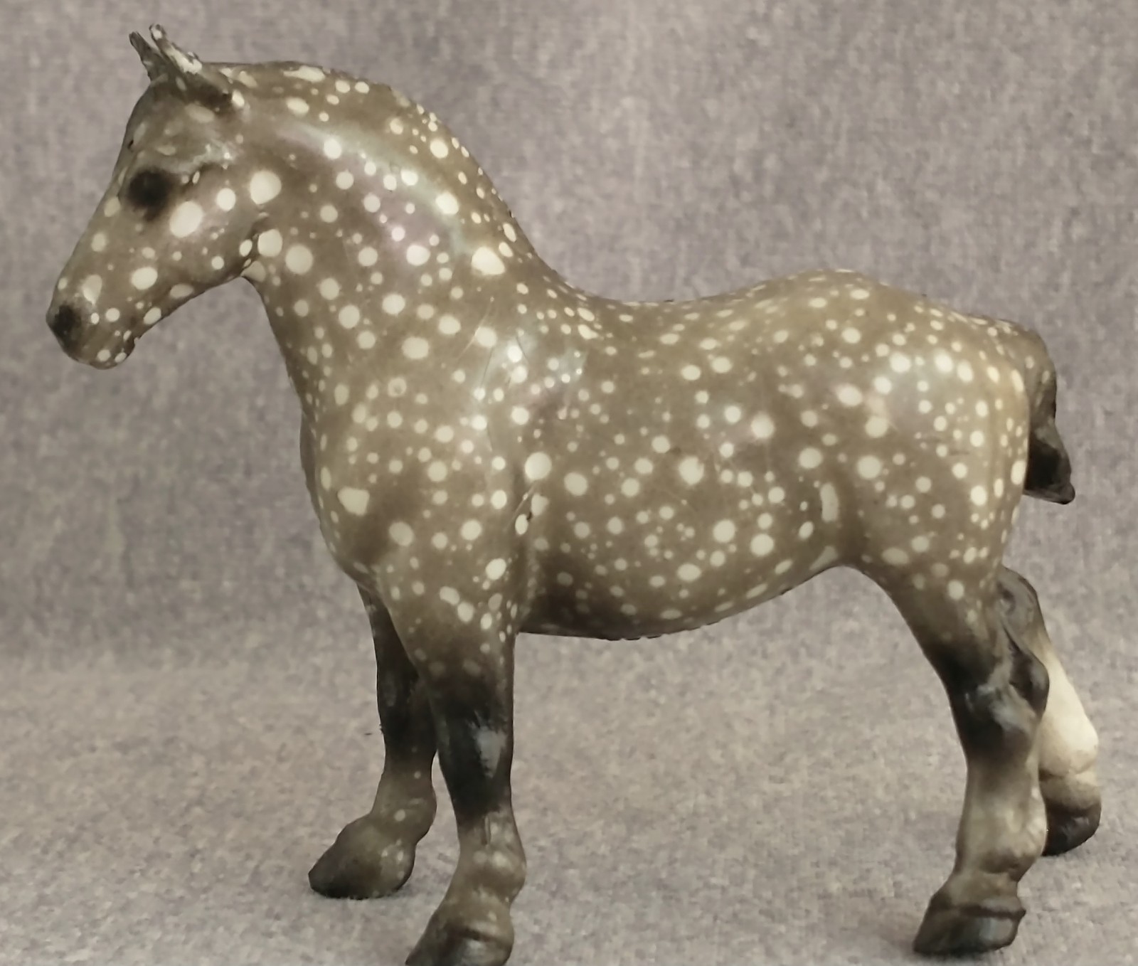 Breyer Stablemate 5180 G1 Draft Horse 1989-1994 Semi Gloss Dark Wild Dapple Grey