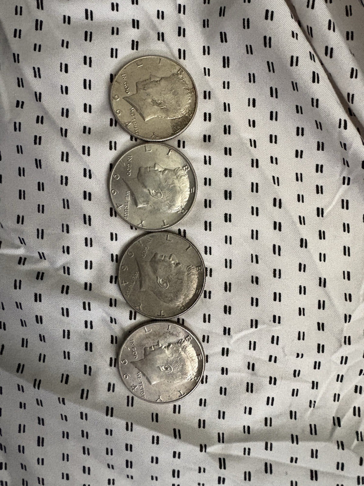 1964 Kennedy Silver Half Dollar 90% Silver Lot Of 4