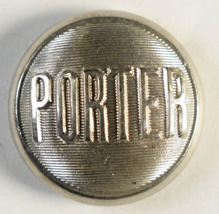 1870s-80s Original Porter Railroad Employee Worker Uniform Button Fab! C3E