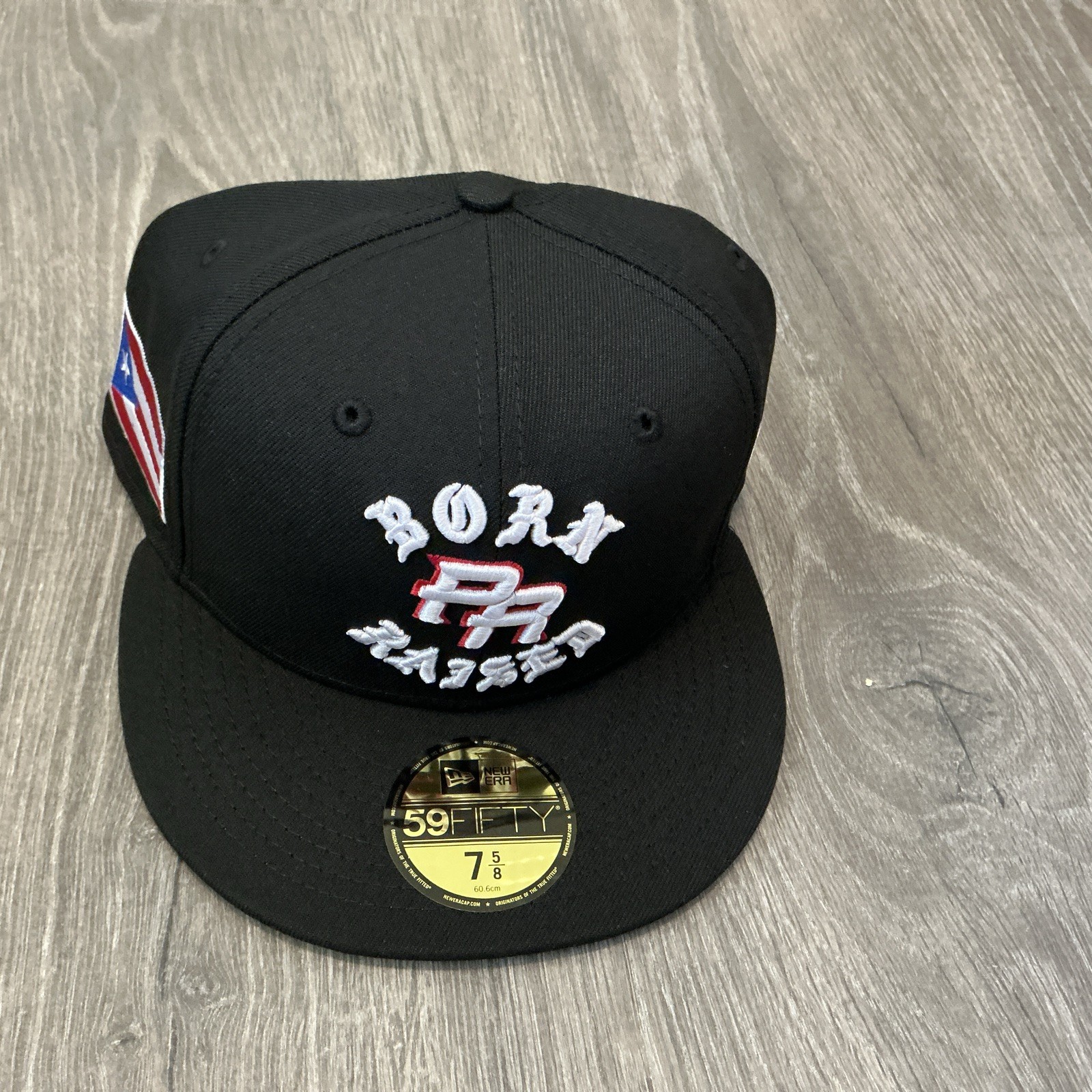 New Era Puerto Rico Born X Raised 59FIFTY Hat Black/White Men’s Size: 7 5/8
